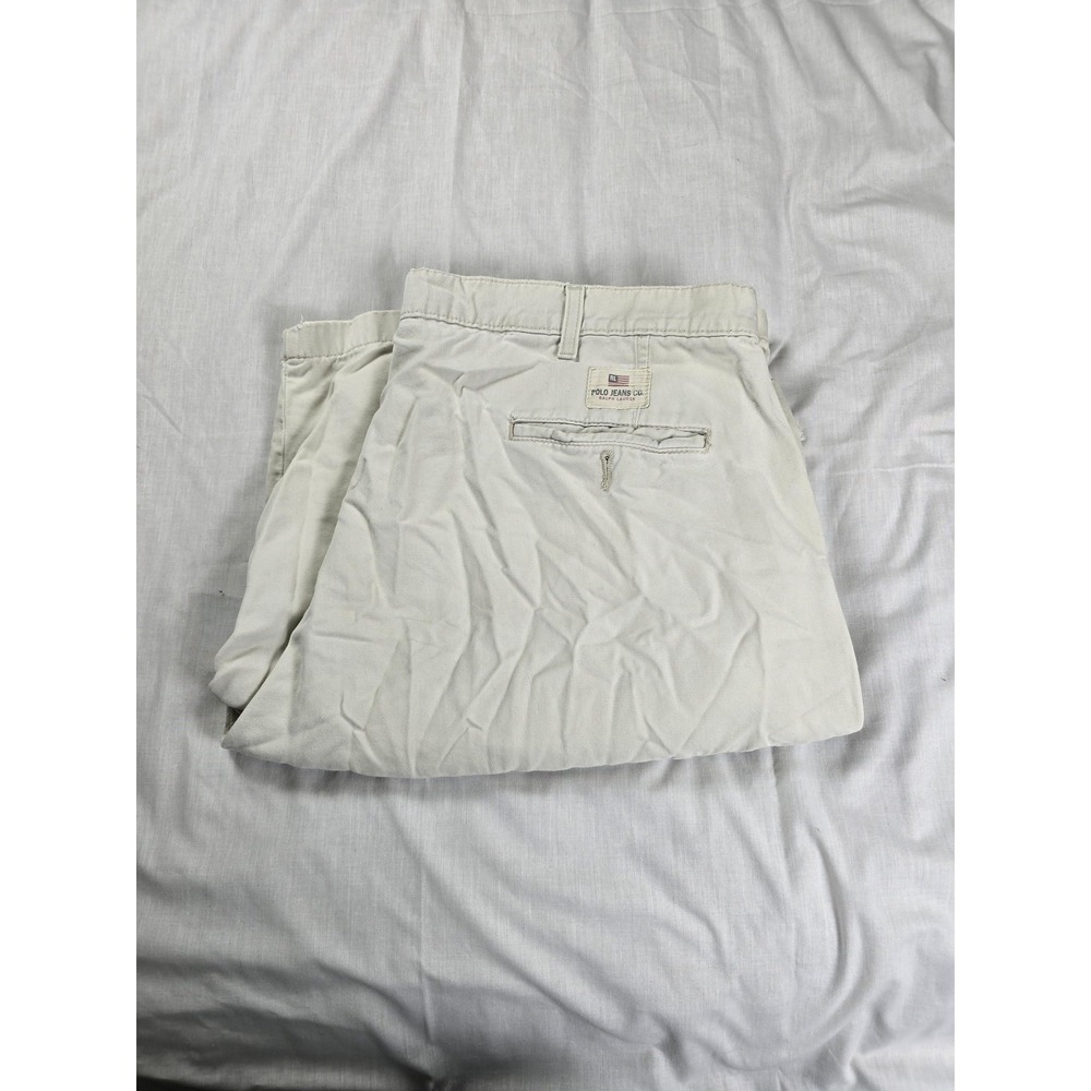Polo Jeans Co Shorts Mens 38 Beige Cargo Canvas Relaxed Utility Summer